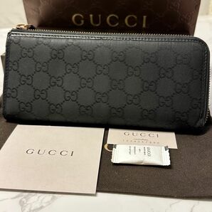 新品同様！ グッチ GUCCI 財布 長財布　GGキャンバス L字ファスナー