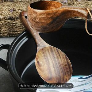 木製コーヒーカップ　フィンランドコーヒーマグ　キャンプ　木製スプーン 木製