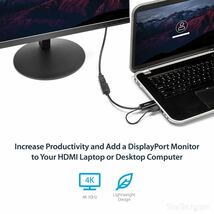 【訳有 送料無料】StarTech.com HDMI - DisplayPort変換アダプタ 4K/30Hz ビデオコンバーター USBバスパワー対応 HD2DP (A29)_画像3