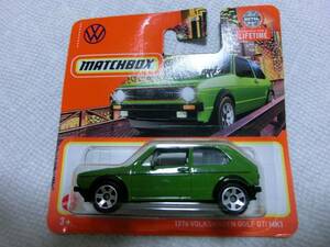 マッチボックス　1976　フォルクスワーゲン　ゴルフ　GTI　MK1　グリーン　ショートカード