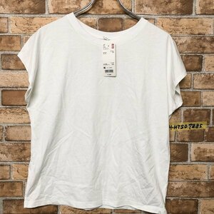 未使用 UNIQLO ユニクロ レディース スムースコットン フレンチスリーブ Tシャツ 白 ホワイト M