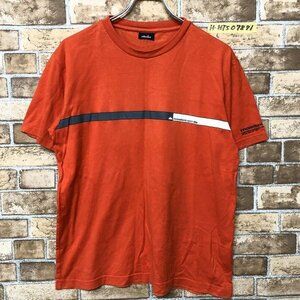 ellesse エレッセ メンズ ロゴ innovazione ライン プリント 半袖Tシャツ M オレンジ