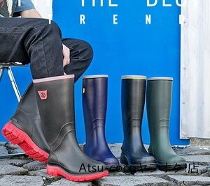 メンズ　ファッション レインブーツ レインシューズ ロング丈雨靴 作業靴 雨雪対策