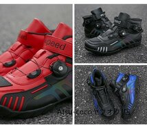 バイク用ブーツ オートバイ靴 3色 ライディングブーツ ライダーブーツ 強化防衛性 レーシングブーツ バイク用靴 耐衝撃 通気_画像5