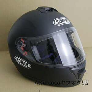 バイクヘルメットフルフェイスヘルメッカM~XLサイズ選択可能艶消し黒