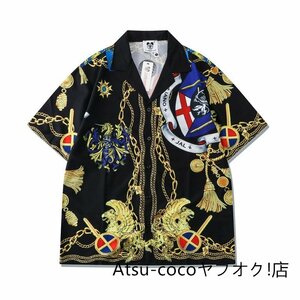 夏服 新入荷 　半袖シャツ 上下セット アロハシャツ 新品 メンズ セットアップ ゆったり 短パン 腰リブ 柄物 紳士 おしゃれ