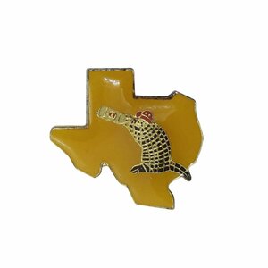 テキサス州 地図型 ピンズ TEXAS アルマジロ レトロ ピンバッジ ピンバッチ 留め具付き