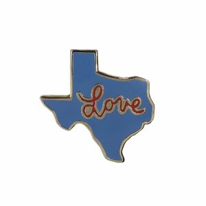 Love TEXAS ピンズ テキサス州 地図型 ピンバッジ ピンバッチ 留め具付き アメリカ輸入雑貨