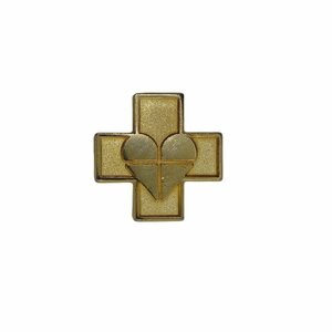 ハート 十字架 ピンズ クロス 金色 ピンバッチ ピンバッジ 留め具付き アメリカ輸入雑貨