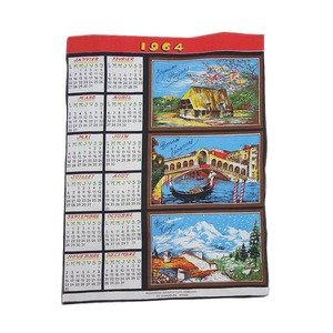 1964 год декорации Vintage ткань постер календарь ткань Europe импорт смешанные товары античный ткань 60's