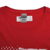 新品 GILDAN レディース ロングスリーブ tシャツ 星条旗柄にPOLICE プリントTシャツ 長袖 Sサイズ 赤色 ティーシャツ ロンt ロンティ_画像3