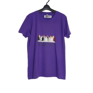 新品 tシャツ 鶏 レディース プリントTシャツ 紫色 半袖 XLサイズ トップス ティーシャツ