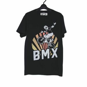 新品 アウトレット プリントTシャツ 半袖 FRUIT OF THE LOOM メンズ Sサイズ トップス ティーシャツ tシャツ 黒色 BMXモトクロス