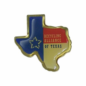 ピンズ ピンバッジ RECYCLING ALLIANCE OF TEXAS テキサス州 地図型 レトロ 留め具付き