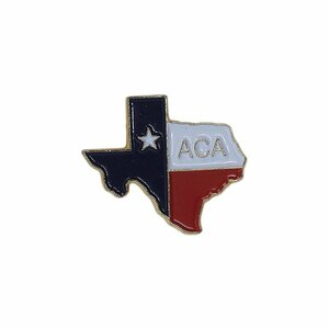 ピンズ ピンバッジ ピンバッチ ACA TEXAS テキサス州 地図型 留め具付き