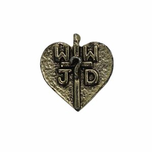 ピンズ ピンバッジ ピンバッチ WWJD クロス ハート 金色 留め具付き