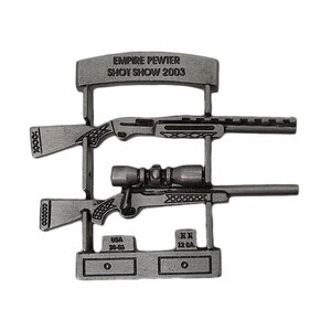 EMPIRE PEWTER MFG ライフル銃 ピンズ ピューター レトロ ピンバッチ SHOT SHOW ピンバッジ 留め具付き アメリカ輸入雑貨