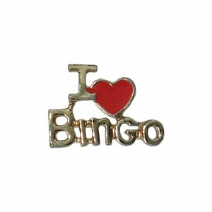 ピンズ ピンバッジ 留め具付き ピンバッチ I love Bingo ハート レトロ