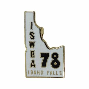ビンテージ ピンバッジ ブローチ ピンバッチ ボウリング IDAHO FALLS ISWBA アイダホ州 地図型