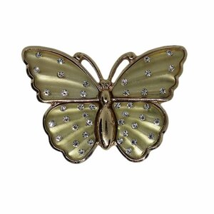 蝶 ブローチ 昆虫 ピンバッジ 金色 ピンバッチ ラインストーン装飾