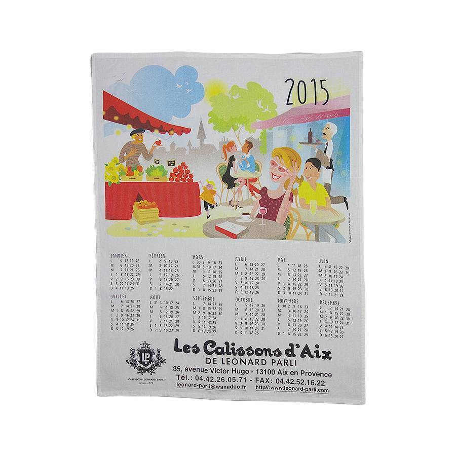 Tapiz de calendario de tela para terraza de café francés, Materiales impresos, calendario, Cuadro