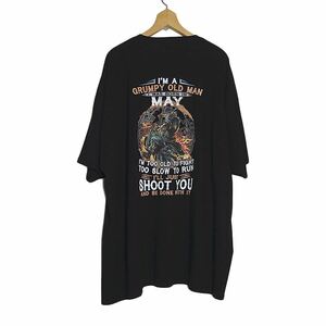 新品 FRUIT OF THE LOOM バックプリントTシャツ 骸骨のバイカー ティーシャツ 黒色 半袖 メンズ 大きいサイズ 3XL スカル ドクロ