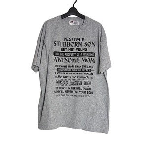 新品 tシャツ FRUIT OF THE LOOM プリントTシャツ グレー色系 半袖 メンズ XLサイズ トップス ティーシャツ STUBBORN SON