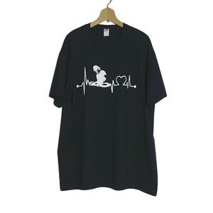 新品 tシャツ FRUIT OF THE LOOM プリントTシャツ DJ 黒色 半袖 メンズ XLサイズ ティーシャツ