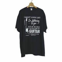 新品 tシャツ FRUIT OF THE LOOM ギター プリントTシャツ 黒色 半袖 メンズ 大きいサイズ 2XL ティーシャツ tee_画像1