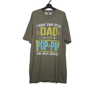 DAD プリント Tシャツ ウォームグレー 半袖 大きいサイズ メンズ 2XL トップス 英語 ティーシャツ Ｔシャツ 新品