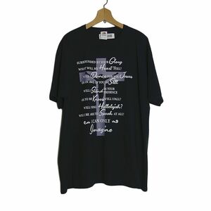 新品 tシャツ FRUIT OF THE LOOM クロス 十字架 プリントTシャツ 黒色 半袖 XLサイズ ティーシャツ