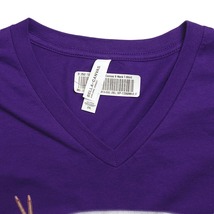 新品 Vネック tシャツ BELLA+CANVAS プリントTシャツ 紫色 半袖 大きいサイズ 2XL ティーシャツ 飛行機を見送る女性_画像4
