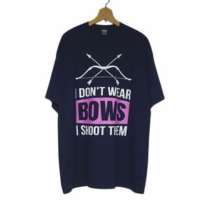 新品 tシャツ GILDAN 弓 ユニーク プリントTシャツ 半袖 大きいサイズ メンズ 2XL ネイビー色 ティーシャツ BIGサイズ