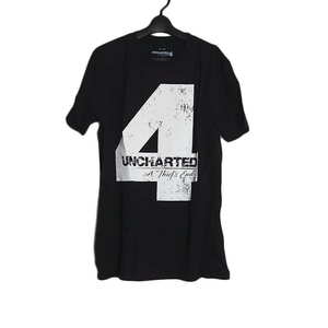 新品 tシャツ ゲーム アンチャーテッド4 海賊王と最後の秘宝 プリントTシャツ UNCHARTED 黒色 メンズ Lサイズ 半袖