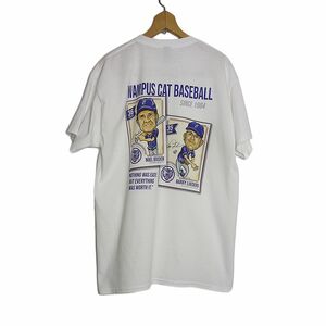 新品 GILDAN 野球好き バックプリントTシャツ 白色 WAMPUS CATS 半袖 メンズ Lサイズ ティーシャツ