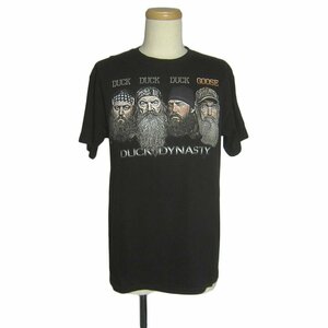 tシャツ アメリカTV番組 ティーシャツ プリントTシャツ DUCK DYNASTY 古着 黒 メンズ Mサイズ ユニーク