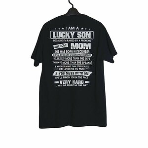 Tシャツ 新品 バックプリントTシャツ 黒色 半袖 メンズ Mサイズ トップス ティーシャツFRUIT OF THE LOOM
