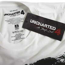 新品・アウトレット ゲーム アンチャーテッド4 プリントTシャツ UNCHARTED4 白色 メンズ Mサイズ 長袖 ティーシャツ ちょい訳あり_画像3