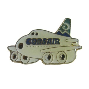 ピンバッチ ピンズ ピンバッジ 飛行機 フランス航空会社CORSAIR 留め具付き レトロ