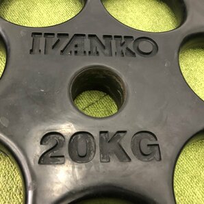 IVANKO イヴァンコ ROEZH オリンピックラバープレート EZプレート 20kg×2 総重量40kg 50mm 筋トレ ホームジム T04078MAの画像9