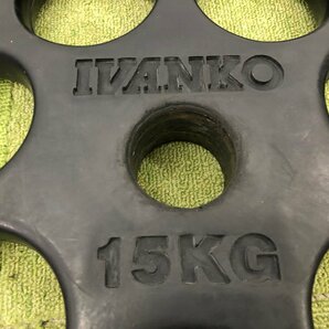 IVANKO イヴァンコ ROEZH オリンピックラバープレート EZプレート 15kg×2 総重量30kg 50mm 筋トレ ホームジム T04082MAの画像8