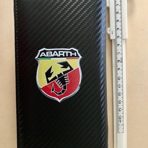 送料無料　かなり目立つ！アバルト　サソリ　スコーピオン　ABARTHロゴ　 カーボン柄布　大き目財布　595　695　124