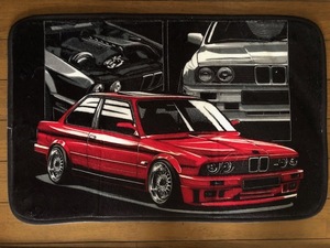誰も持ってない？BMW　３シリーズ　E30ロゴ　部屋マット・デスク下マット・玄関マット送料安！