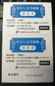 ひろしま美術館招待券２枚　2024.6.30迄有効