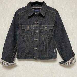  prompt decision *BURBERRY London Burberry London noba check G Jean 40 L beautiful goods Denim jacket black 