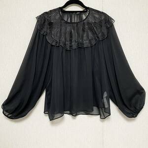 即決★ZARA ザラ シアー ブラウス ブラック L 美品