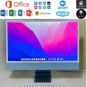 Imac 24 Inch Retina 4.5K MacOS Office 付き　 ブルー Apple