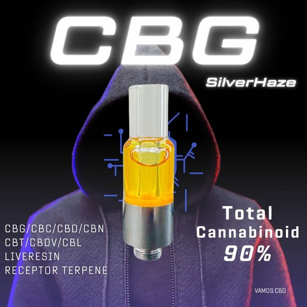 CBG 0.5ml リキッド SilverHaze(シルバーヘイズ) 最高品質510規格フルガラスアトマイザー