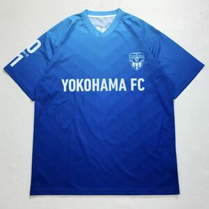 [ 美品 ] 横浜FC 2022年 来場者 限定 配布 ユニフォーム GO J1 HAMABLUE 三ツ沢を青にそめよう Vネック 半袖 シャツ YOKOHAMA FC サッカー