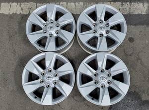 中古美品 トヨタ 150プラド 純正アルミ 4本セット 17×7.5J PCD139.7 +25 6穴 ランクル ハイエース キャラバン ハイラックス 